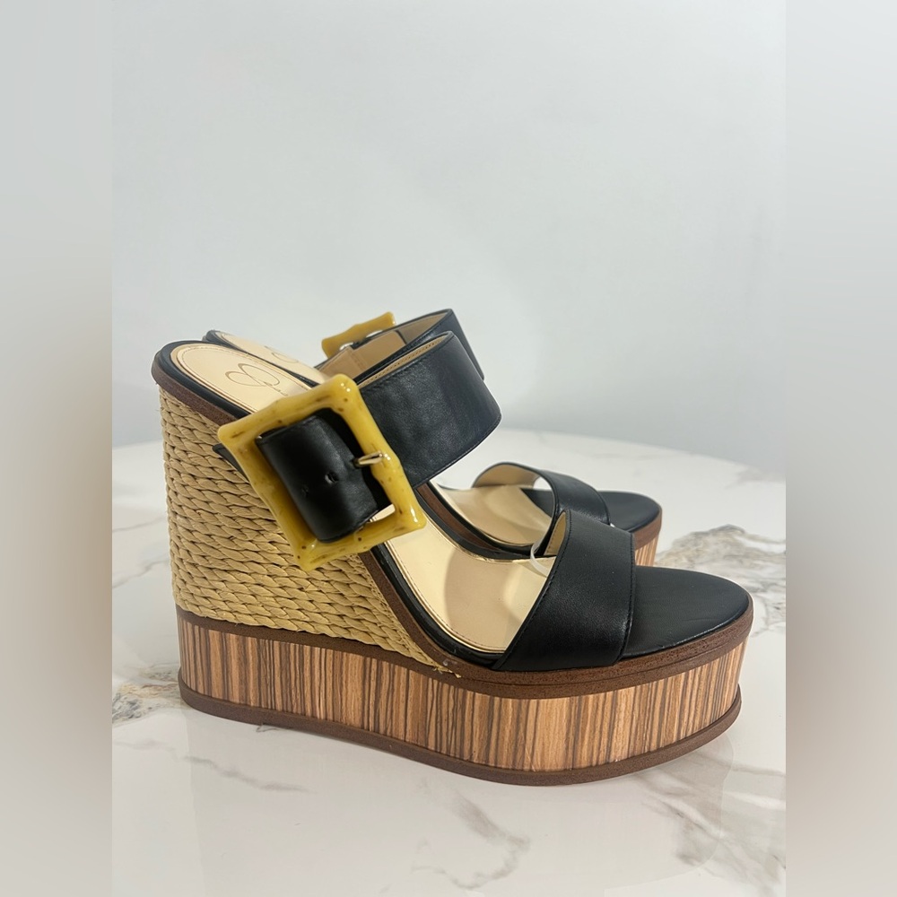 Jessica Simpson Womens Hendrya Wedge in Black US 10M